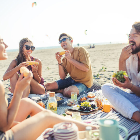 Pleasant beach picnic with my friends