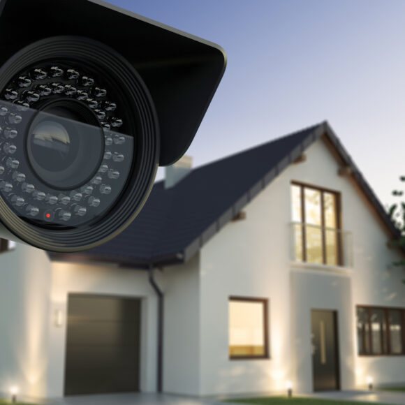 Security camera and house