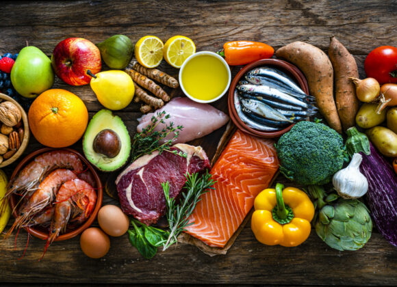 Paleo diet healthy food background